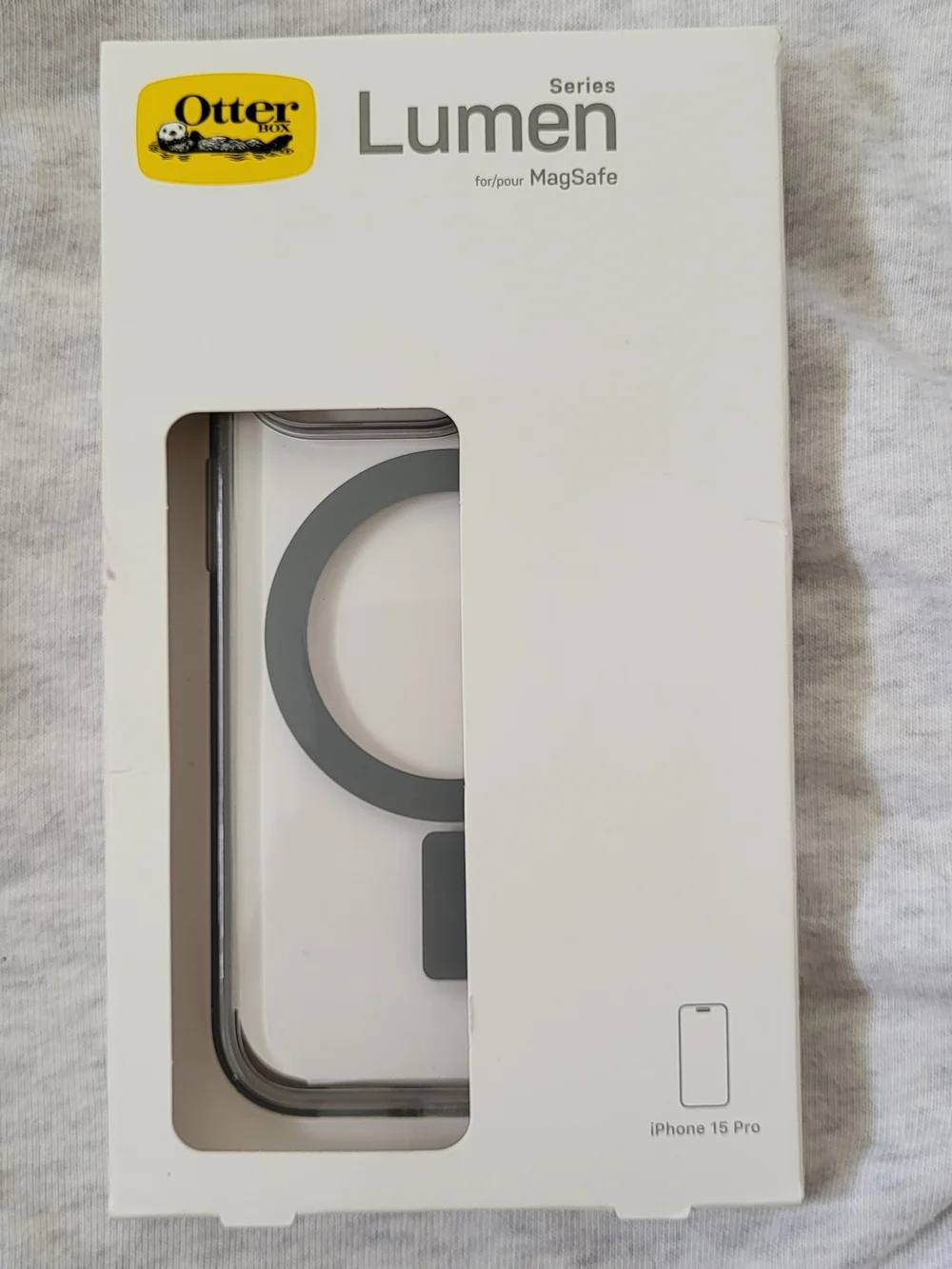 OtterBox Lumen Series MagSafe Clear Case with Gray  iPhone 15 Pro